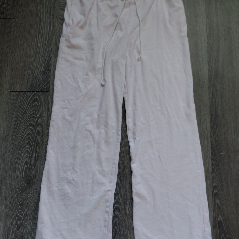 Target Wide Leg Drawstring Pants in Light Pink